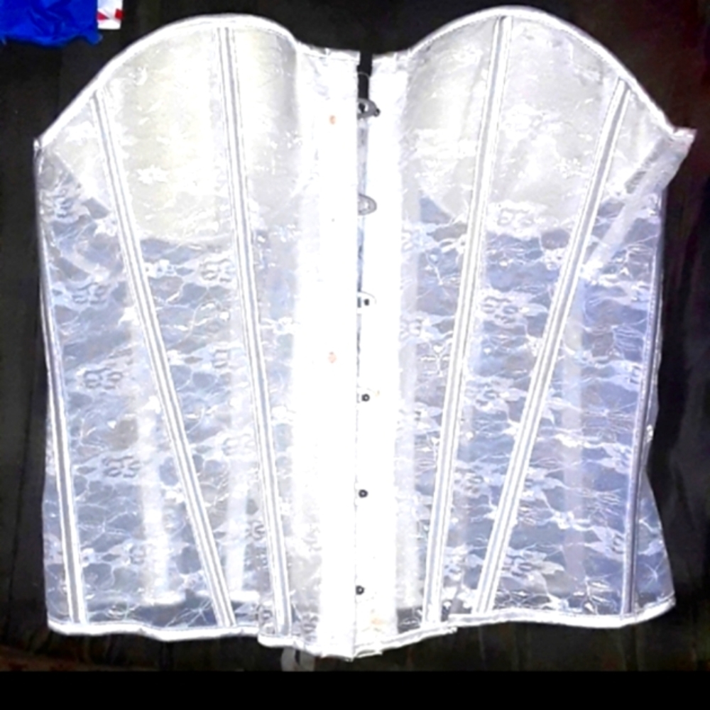White lace corset top